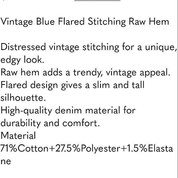 DISTRESSED MID WASH RAW HEM FLARE WIDE LEG JEANS  BOUTIQUE ITEM NEW  SIZE 16 - Picture 3 of 16